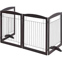 Topeakmart Espresso 4-Panel Pet Gate