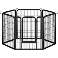 Topeakmart Black 6 Panels Metal Dog Playpen