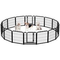 Topeakmart Black 16 Panels Metal Dog Playpen
