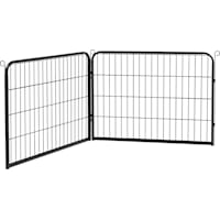 Topeakmart Black 2 Metal Panels Exercise Dog Playpen