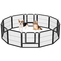Topeakmart Black 12 Panels Metal Dog Playpen