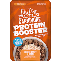 Tiki Dog Born Carnivore Protein Booster Topper Chicken Recipe in Broth Dog Food Topper