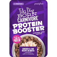 Tiki Dog Born Carnivore Protein Booster Chicken and Egg Recipe in Broth Dog Food Topper