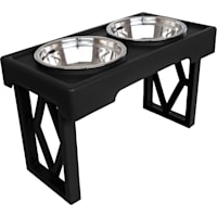 Pet Adobe Black Adjustable Raised Dog Bowl Stand