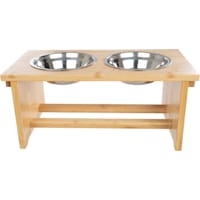 Pet Adobe Elevated Dog Bowls with Bamboo Stand
