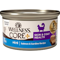 Wellness CORE+ Skin & Coat Natural Grain Free Salmon & Sardine Pate Canned Wet Cat Food