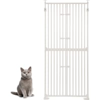 UniPaws Extra Tall Cat Pet Gate with Doors Locks Narrow Bar Spacing