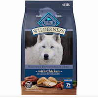 Blue Buffalo Wilderness Natural Ingredients Plus Wholesome Grains, Chicken High-Protein Senior Dry Dog Food