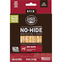 Earth Animal No-Hide Stix Beef Recipe Natural Long-Lasting Rawhide Alternative Dog & Cat Chews