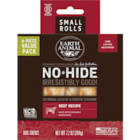 Earth Animal No-Hide Rolls Beef Recipe Small Natural Long-Lasting Rawhide Alternative Dog Chews