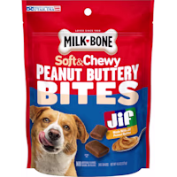 Milk-Bone Peanut Buttery Bites with Jif Peanut Butter Soft Dog Treats