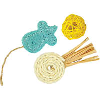 A&E Cage Company Nibbles Mouse, Ball and Lolipop Loofah Assortment