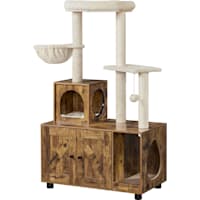 Topeakmart Hidden Litter Box Enclosure with Cat Tree Tower