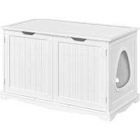 Topeakmart Hidden Cat Litter Box Furniture with Divider