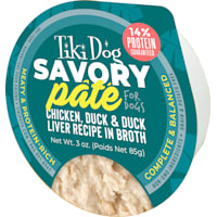 Tiki Dog Savory Pate Chicken, Duck & Duck Liver Wet Dog Food
