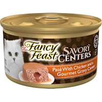 Purina Fancy Feast Savory Centers Adult Wet Cat Food Pate with Chicken and a Gravy Center
