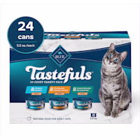Blue Buffalo Tastefuls Chicken, Turkey & Chicken, Ocean Fish & Tuna Entrees Wet Cat Food Pate Variety Pack