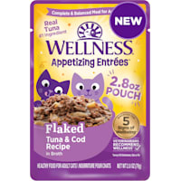Wellness Appetizing Entrees Natural, Protein-Rich, Grain Free, Tuna & Cod Recipe Flaked Adult Wet Cat Food