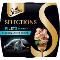 Sheba Selections Filets in Broth Cat Meal Complement Chicken & Tuna Recipe