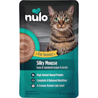 Nulo Silky Mousse Tuna & Mackerel Recipe in Broth Nutrition for Senior Cats