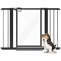 UniPaws Black Pressure Mounted Transparent Dog Gate