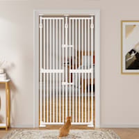 UniPaws White 74" H Extra Tall Pet Gate with Doors Locks