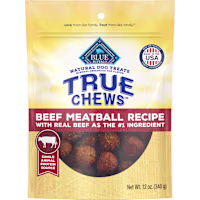 Blue Buffalo True Chews Beef Meatball Recipe made with Real Beef Adult Dog Food