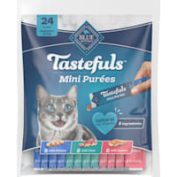 Blue Buffalo Tastefuls Mini Purees, Adult Cat Natural Single-Serving Snack Variety Chicken, Tuna, and Salmon