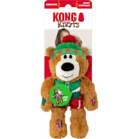 KONG Holiday Wild Knots Puffy Vest Bear Assorted Dog Toy