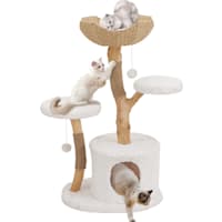 UniPaws Natural Wood Cat Tree with Dual Woven Baskets