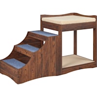UniPaws Pet Bunk Bed with Removable step and Top Cushion