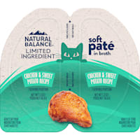 Natural Balance Limited Ingredient Split Cup Chicken & Sweet Potato Recipe Soft Pate in Broth Wet Cat Food