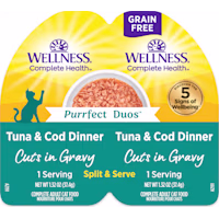 Wellness Complete Health Purrfect Duos Cuts in Gravy Tuna & Cod Wet Cat Food