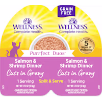 Wellness Complete Health Purrfect Duos Cuts in Gravy Salmon & Shrimp Cat Food