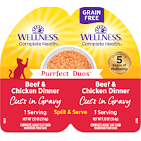 Wellness Complete Health Purrfect Duos Cuts in Gravy Beef & Chicken Cat Food