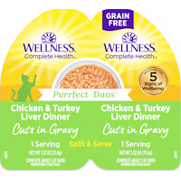 Wellness Complete Health Purrfect Duos Cuts in Gravy Chicken & Turkey Liver Cat Food