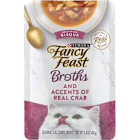 Purina Fancy Feast Broth Topper Seafood Bisque & Accents of Real Crab Lickable Wet Cat Food