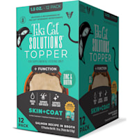 Tiki Cat Solutions Topper Multipack, Skin Coat, Salmon Recipe in Broth Cat Food