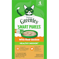 Greenies Smart Purees Feline Healthy Indoor Lickable with Chicken Cat Treats