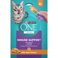 Purina ONE Plus Immune Support Purees with Real Chicken Puree Cat Treats