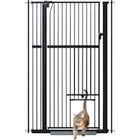 UniPaws 56" H Extra Tall Pet Gate with Pet Door