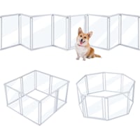 Unipaws 24" H Free Standing Clear Acrylic Dog Playpen with Door