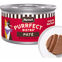 Merrick Purrfect Bistro Grain Free Premium High Protein Beef Recipe Soft Canned Pate Adult Wet Cat Food