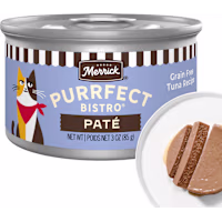 Merrick Purrfect Bistro Grain Free Premium High Protein Tuna Recipe Soft Canned Pate Adult Wet Cat Food