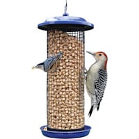 Nature's Way Cobalt Metal Mesh Mixed Seed and Peanut Bird Feeder