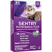 Sentry PurrScriptions Plus Cat & Kitten Squeeze-On Flea & Tick Control, For Cats over 5 lbs.
