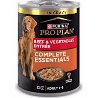 Purina Pro Plan Complete Essentials, Beef and Vegetables Entree in Wet Dog Food Gravy