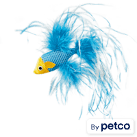Leaps & Bounds Feathered Fish Cat Toy with Catnip