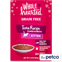 WholeHearted Grain Free Tuna Recipe Flaked in Broth Wet Kitten Food