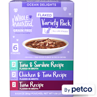 WholeHearted Grain Free Ocean Delights Flaked Wet Cat Food Variety Pack for All Life Stages